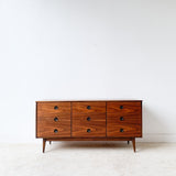 Mid Century Walnut 9 Drawer Dresser