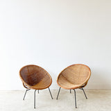 Pair of Wicker Hoop Chairs