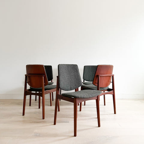 Set of 6 Arne Hovmand Olsen Teak Dining Chairs – Atomic Furnishing