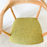 Pair of Sculpted Modern Occasional Chairs w/ New Yellow/Green Tweed Upholstery