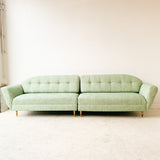 Mid Century Modern 2 Part Sofa w/ New Green Upholstery