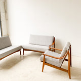 Mid Century 2 Part Sofa and Chair Set - Made in Italy