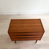 Teak 3 Drawer Dresser with Sculpted Drawer Pulls