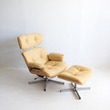 Eames Style Lounge Chair/Ottoman - Yellow/Gold