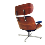 Royal Blue Eames Style Lounge Chair & Ottoman