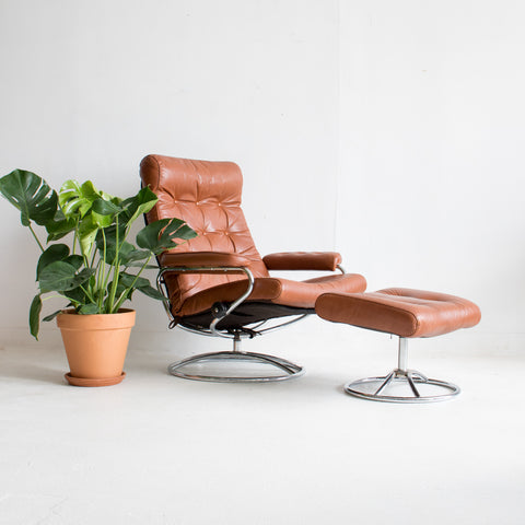 Ekornes Lounge Chair and Ottoman