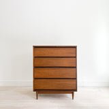 Mid Century Walnut Highboy w/ New Solid Top