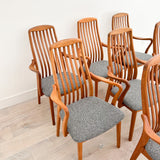 Set of 8 Danish Teak Dining Chairs w/ New Upholstery