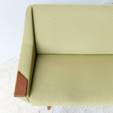 Mid Century Modern Sofa with New Light Green Upholstery