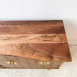 Mid Century Credenza with Live Edge Walnut Top