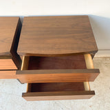 Pair of Mid Century Walnut Nightstands by American of Martinsville