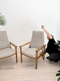 Pair of Thonet Lounge Chairs w/ New Upholstery