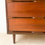 Mid Century Modern Walnut Highboy Dresser on Tapered Legs