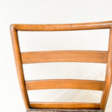 Vintage Chair w/ New Brown Striped Upholstery