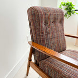 Pair of Lounge Chairs w/ New Mutli-Color Tweed Upholstery