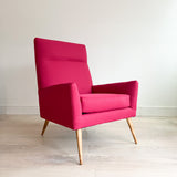 Mid Century Lounge Chair w/ New Pink Upholstery