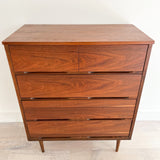 Mid Century Walnut Highboy on Tapered Legs