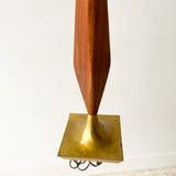 Vintage Sculpted Wooden/Brass Lamp