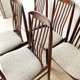 Set of 6 Sculpted Rosewood Dining Chairs w/ New Upholstery