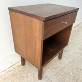 Mid Century Nightstand w/ New Solid Walnut Top by Stanley
