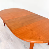 Danish Teak Round Dining Table w/ 2 Leaves