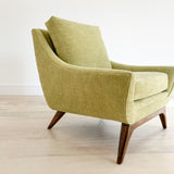 Lounge Chair with Sculpted Base - New Light Green Upholstery