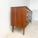 Mid Century Walnut 9 Dresser by Bassett