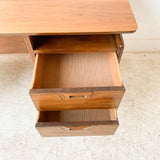 Mid Century Walnut Desk with Sculpted Legs