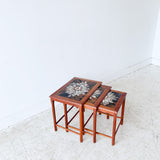 Set of Danish Teak Tile Top Nesting Tables