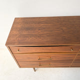 Mid Century Walnut 6 Drawer Dresser