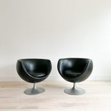 Pair of Tulip Base Swivel Lounge Chairs - “B”