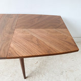 Mid Century Modern American of Martinsville Walnut Dining Table w/ 3 Leaves