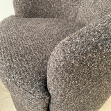 Pair of Vintage Swivel Rockers with New Charcoal Grey Tweed Upholstery