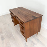 Mid Century Desk w/ Finished Back & New Solid Top