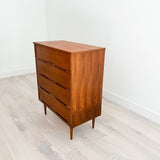 Mid Century Walnut Highboy on Tapered Legs