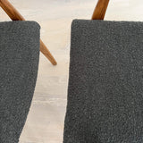 Pair of High Back Lounge Chairs w/ New Boucle Upholstery