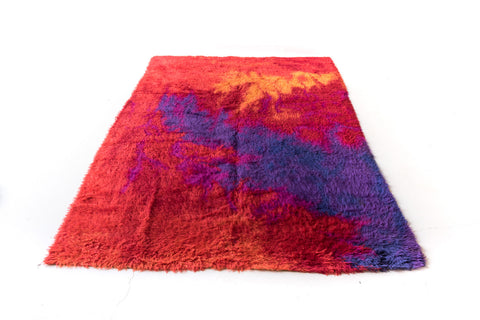 Large Red/Purple Rya Rug – Atomic Furnishing & Design