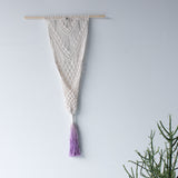 Macrame Plant Hanger with Purple Fringe