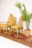 Mid Century Cane Back Dining Chair Set