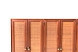 Mid Century Cane Front Curio Cabinet