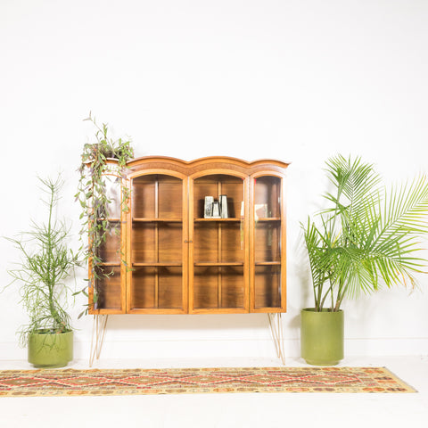 Mid Century Curio Cabinet with Glass Sides