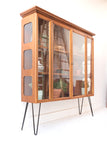 Mid Century Curio Cabinet with Glass Shelving