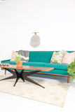 Mid Century Modern Emerald Green Sofa