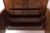 Mid Century Modern Sculpted Highboy Dresser