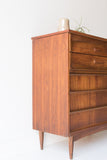 Mid Century Sculpted Highboy Dresser