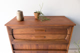 Mid Century Sculpted Highboy Dresser