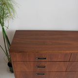 Mid Century Walnut Dresser - 9 Drawer
