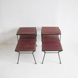 Pair of Purple Heart & Walnut End Tables