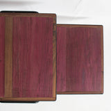 Pair of Purple Heart & Walnut End Tables
