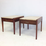 Pair of Travertine End Tables